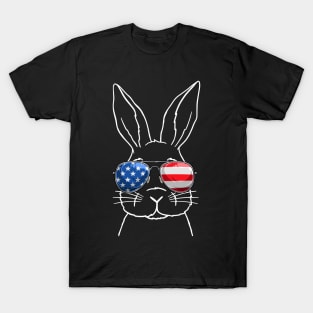 American flag 4th of July patriotic Rabbit Kids T-Shirt